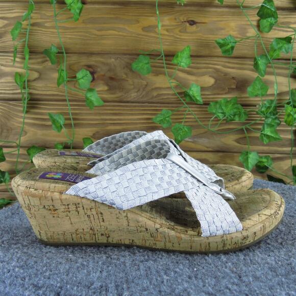 Zee Alexis Women's Flip Flop Silver Synthetic Sz 39 Medium Used 2025 - Picture 3 of 6